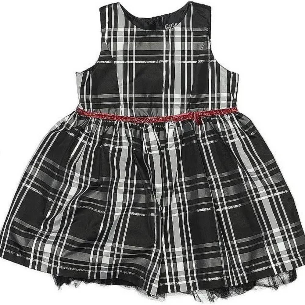 Girls Black and White Plaid Formal dress size 3T